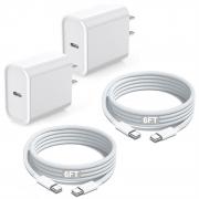 iPhone 17 16 Charger Fast Charging,Apple iPhone USB C Fast Charger Block,2Pack 6FT Type C USB C to C Woven Cable Cord for iPhone 17/17 Pro Max/17 Pro/Air/16 Pro Max/16 Pro/15 Pro Max,iPad Pro/Air/Mini
